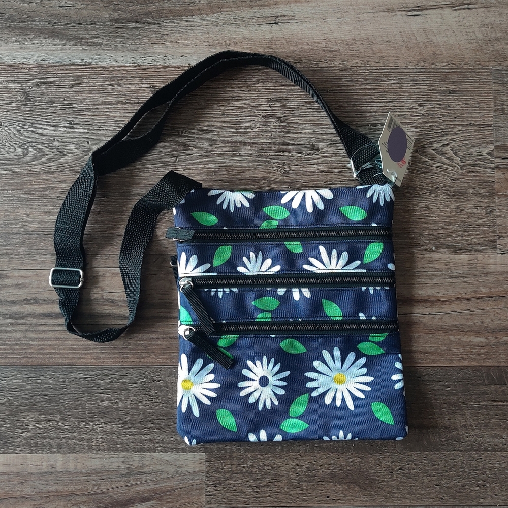 Navy Daisy Crossbody Bag